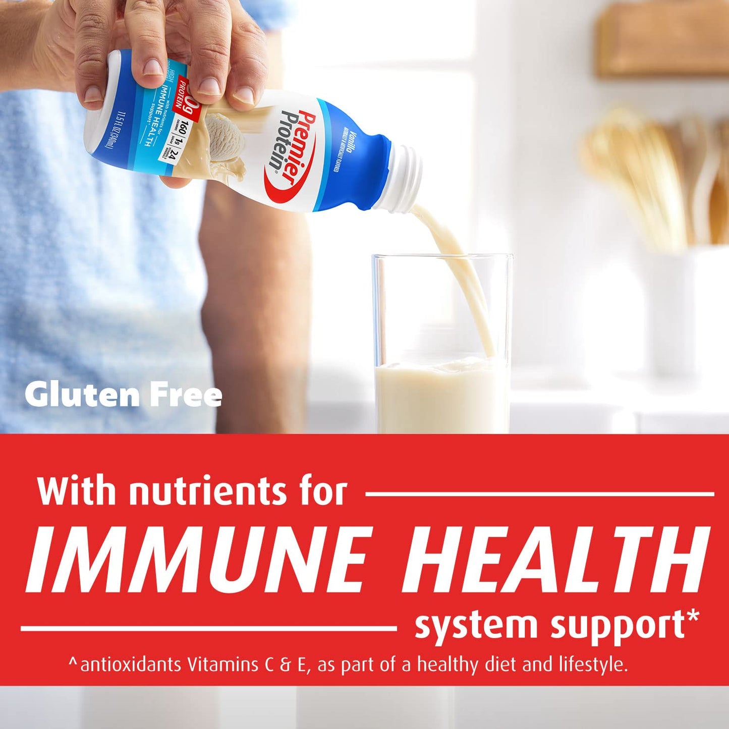 Premier Protein Shake, Vanilla, 30g Protein 1g Sugar 24 Vitamins Minerals Nutrients to Support Immune Health, 11.5 fl oz (Pack o