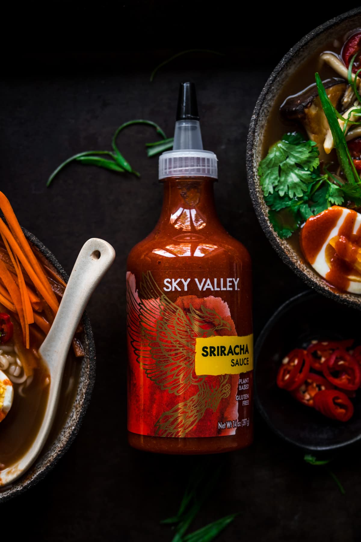 Sky Valley Sriracha Sauce - Hot Sauce, Vegan, Non-GMO, Gluten Free, 18.5 Oz, 3 Pack