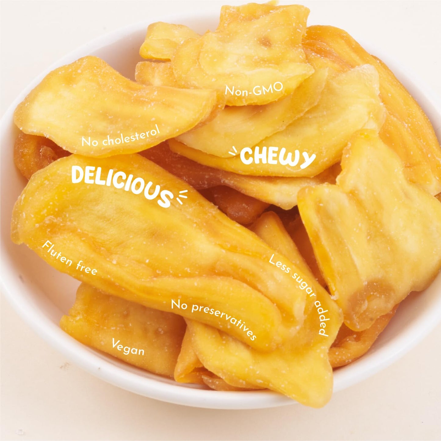 GROWTHY Soft Dried Jackfruit Chips – Healthy Snack, Gluten-Free, Vegan, 200g Resealable Bag