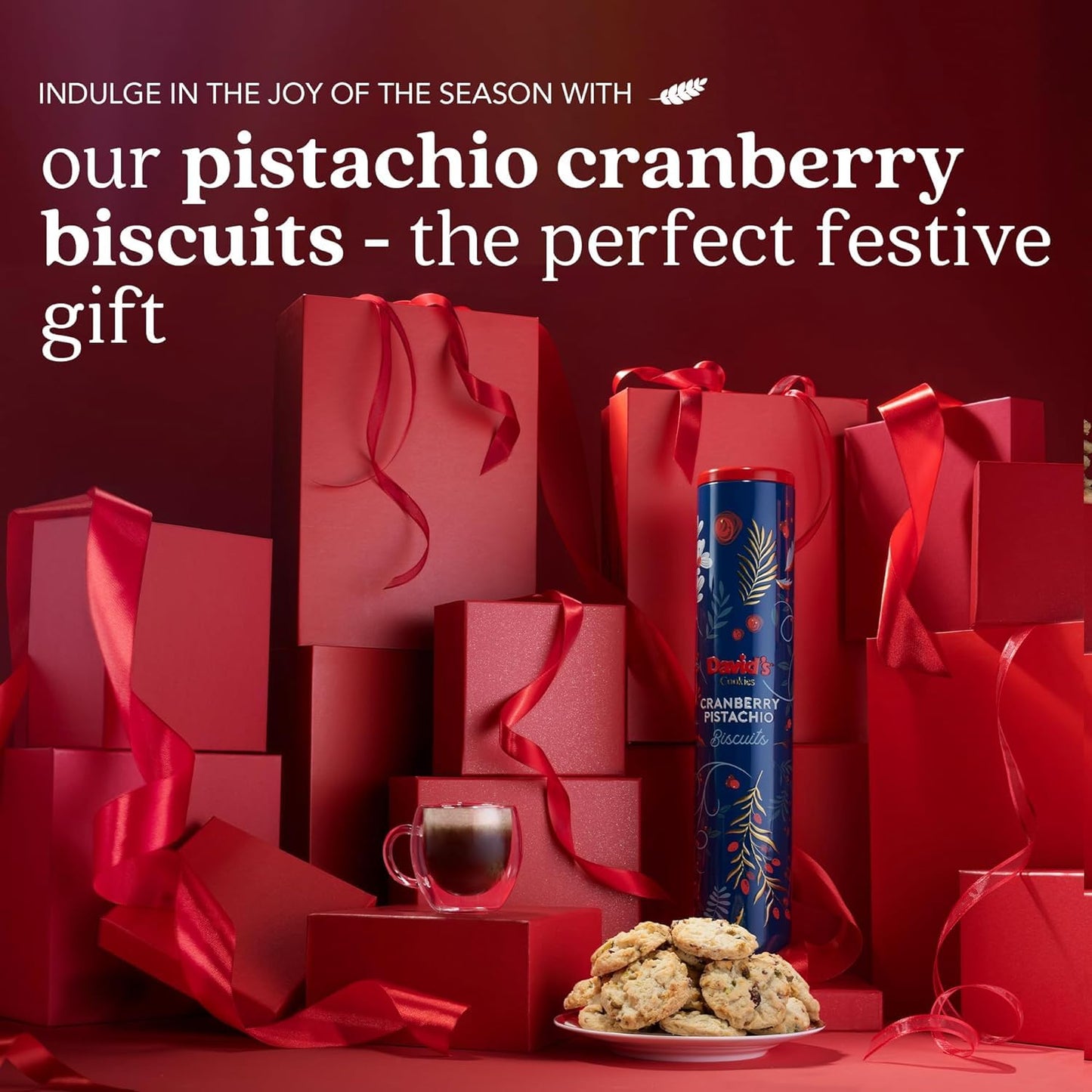 Davids Cookies Cranberry Pistachio Biscuits - Gourmet Snack 1 Count - Ideal for Gifting and Snacking