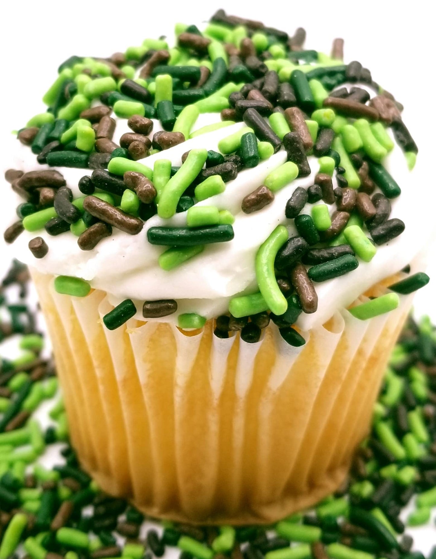 NCS Edible Jimmies Sprinkles, 8 oz - Woodland Green, Lime Green, Brown, Black for Cupcakes, Cookies, Cakes, Donuts