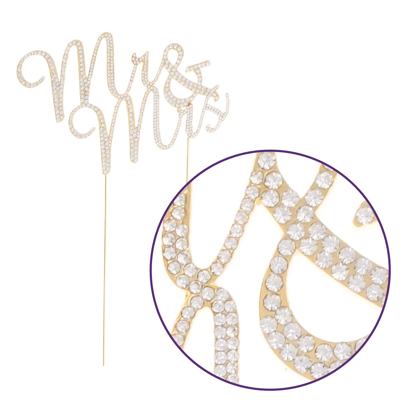 Ella Celebration Mr And Mrs Wedding Cake Topper Gold Rhinestone Monogram Decoration Mr & Mrs (Gold)