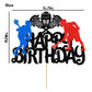 Finestore168 Lacrosse Cake Topper, Plastic, Sport Theme, Birthday Decoration, Red/Blue/Black, Model YX0072