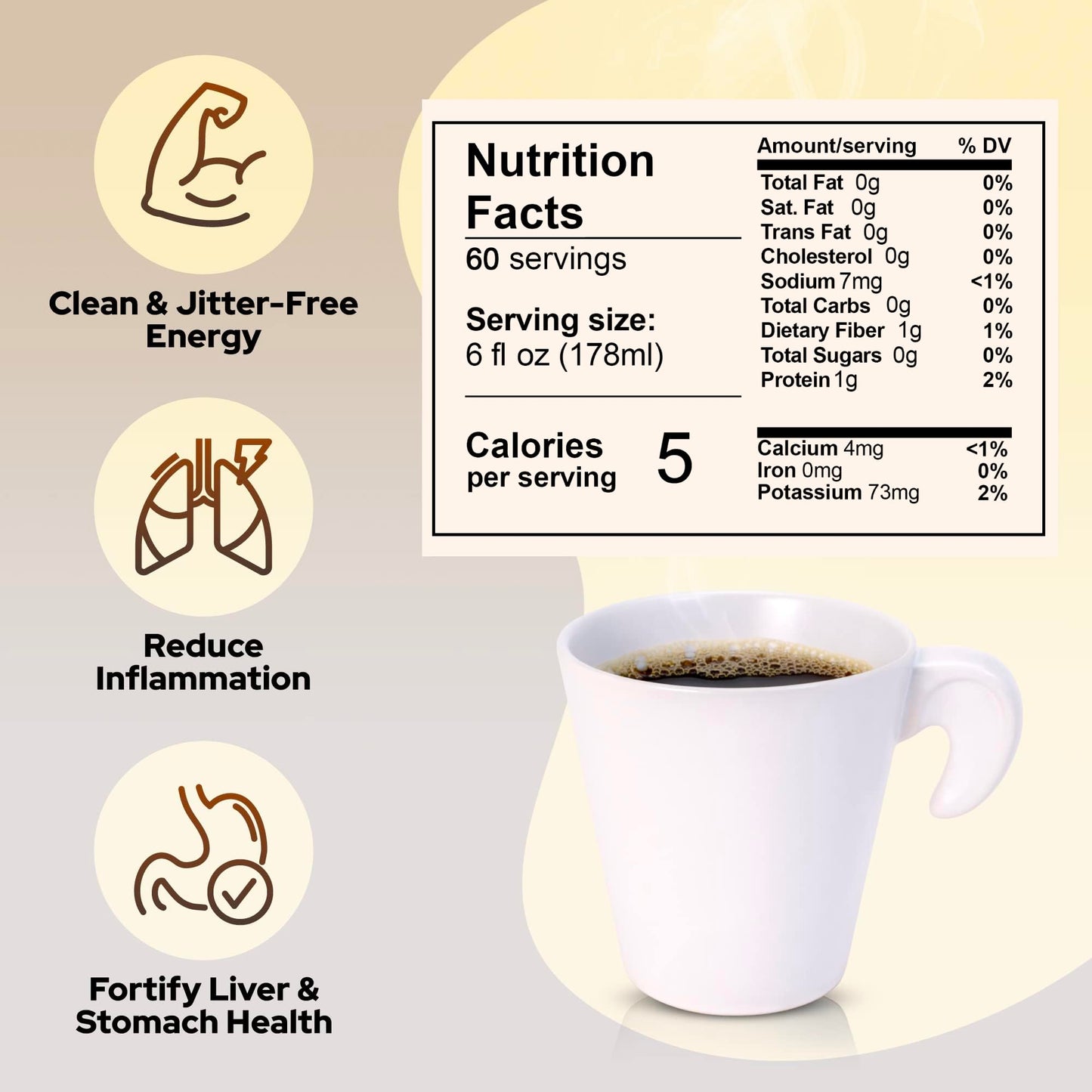 La Republica Ground Mushroom Coffee, Organic Fair Trade Arabica With Superfood Mushrooms (Medium Roast, 60 Servings)