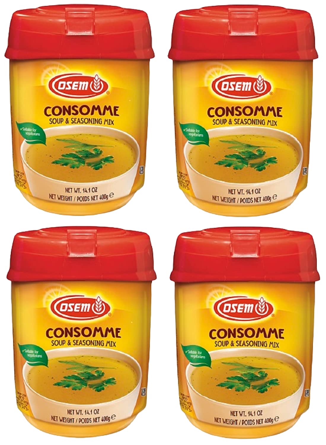 Osem Consomme Soup & Seasoning Mix, Chicken Style, 14.1 Ounce (Pack of 4)
