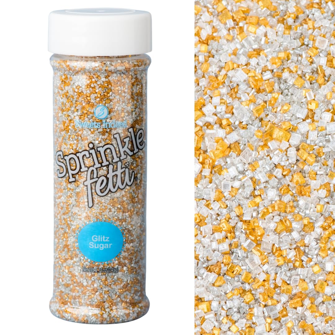 Sweets Indeed Edible Sprinkle Sugar Mix, 5 oz, Glitz, Perfect for Cake Decorations, Baking, Ice Cream, Cookies, Cupcakes