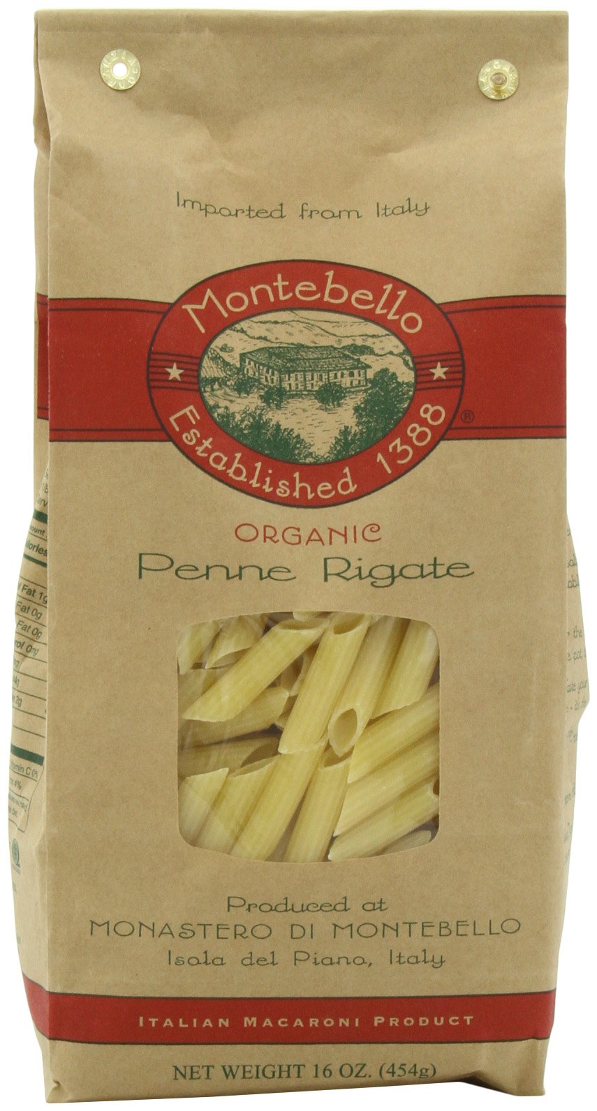 Montebello Organic Pasta - Penne Rigate - case Of 12 - 1 Lb(D0102H5KNHX)
