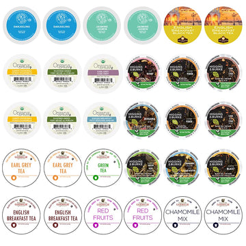 Custom Variety Pack Keurig K-Cup Variety Pack - Assorted Green, Black, White & Herbal Tea Pods, 30 Count