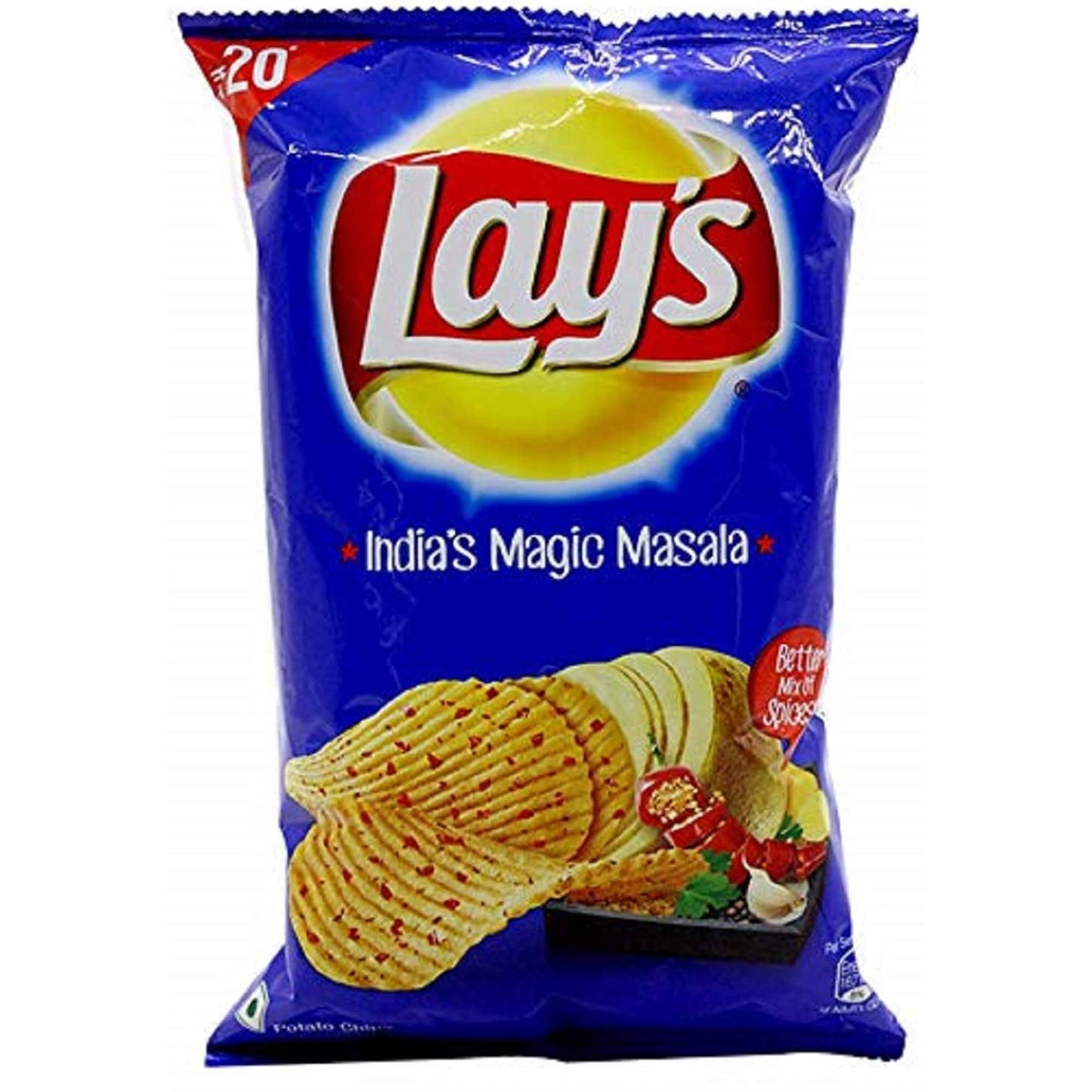 Lay'S Potato Chips, India'S Magic Masala Flavour, Crunchy Chips & Snacks 3 Pack