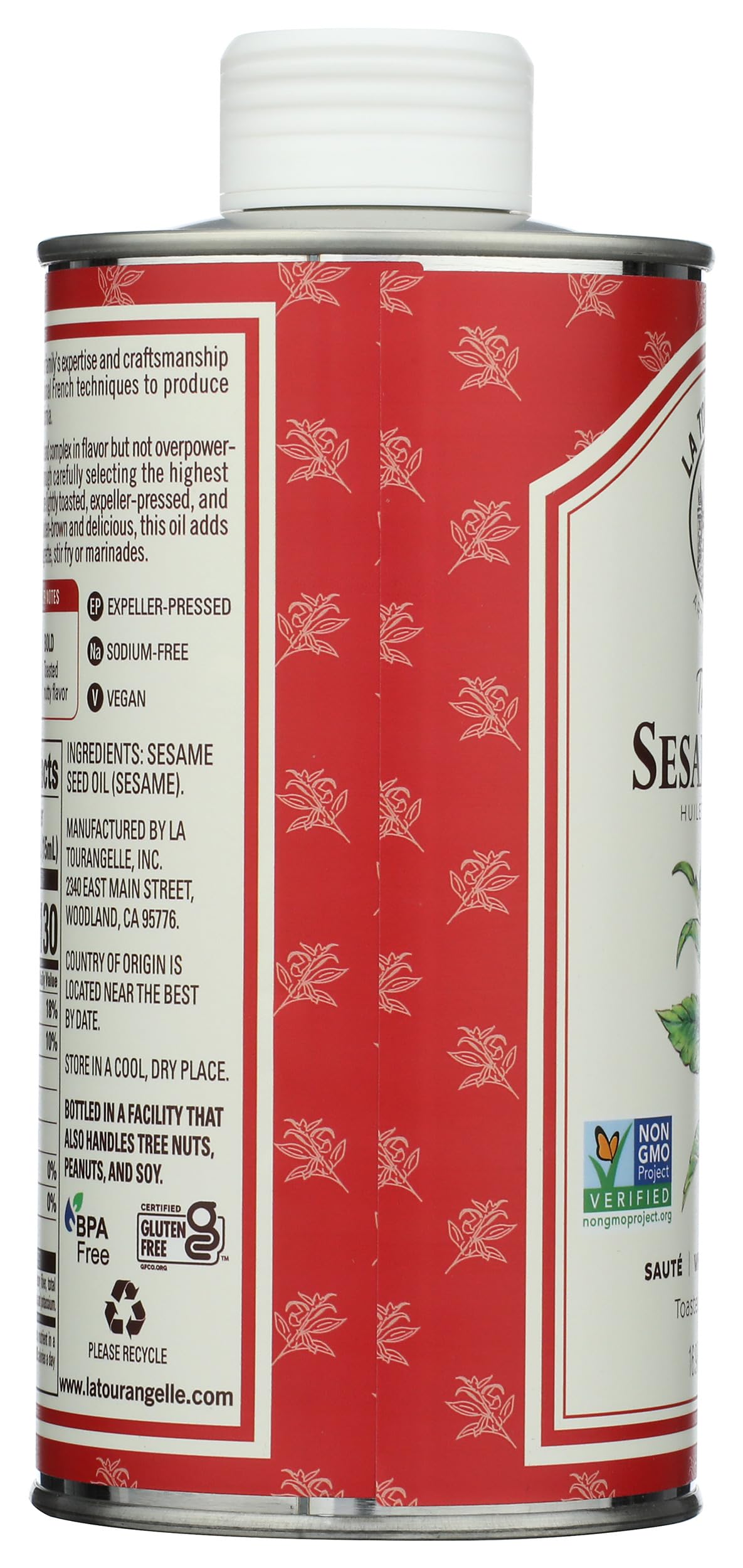 La Tourangelle Toasted Sesame Oil 16.9 Fl. Oz., All-Natural, Artisanal, Great for Stir Fry, Curries, Noodles, or as a Marinade