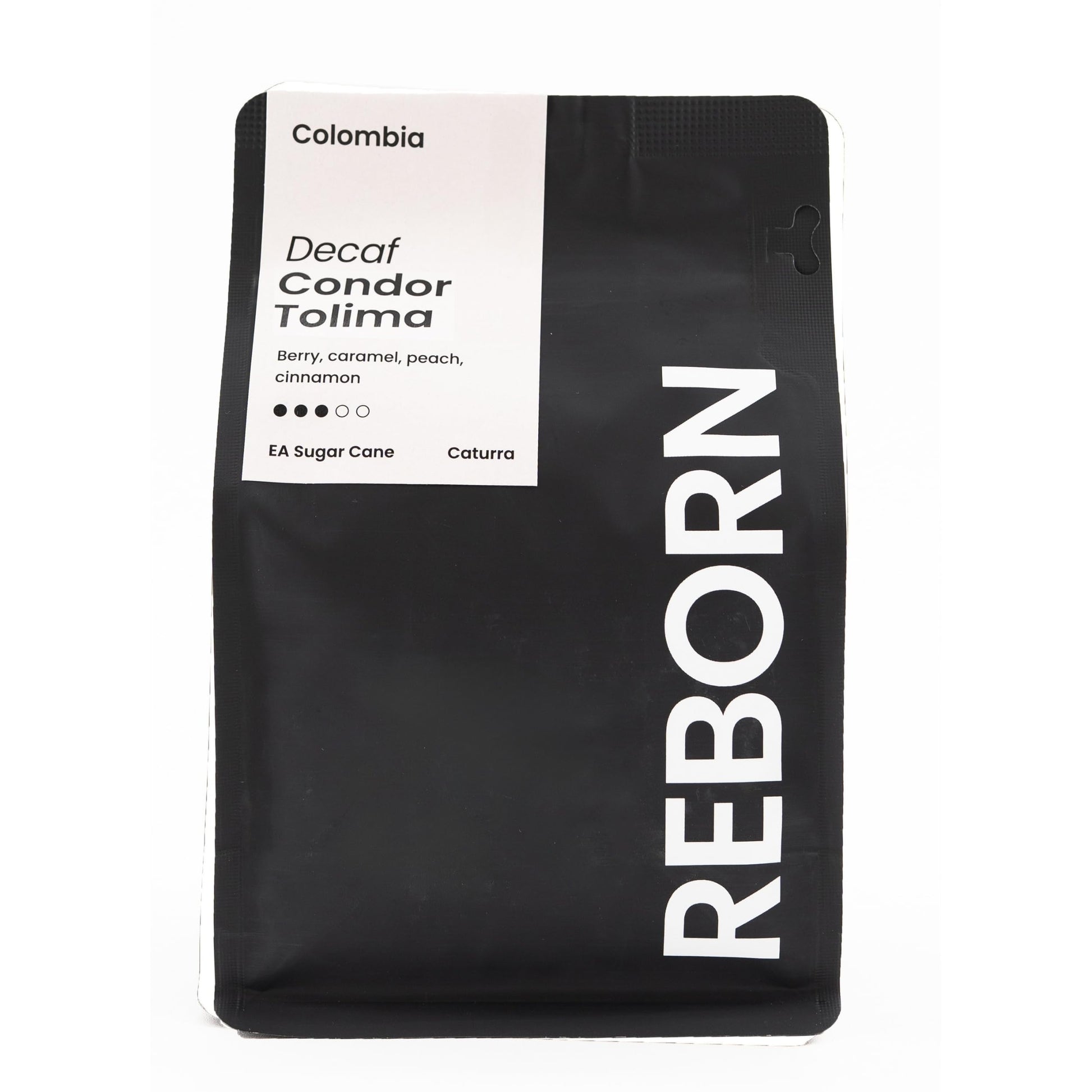 Reborn Coffee Whole Bean Decaf Coffee, Medium Roast, 12 Ounce, Flavor Notes of Berry, Caramel, Peach, and Cinnamon