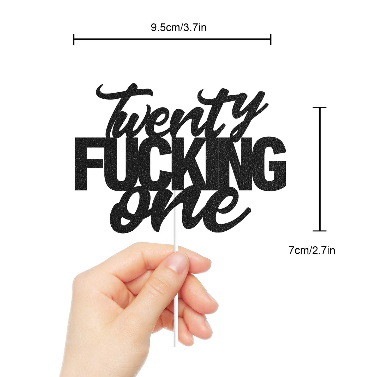 Twenty One Black Glitter Cake Toppers 21 Years Old 21St Birthday Party Decorations Supplies