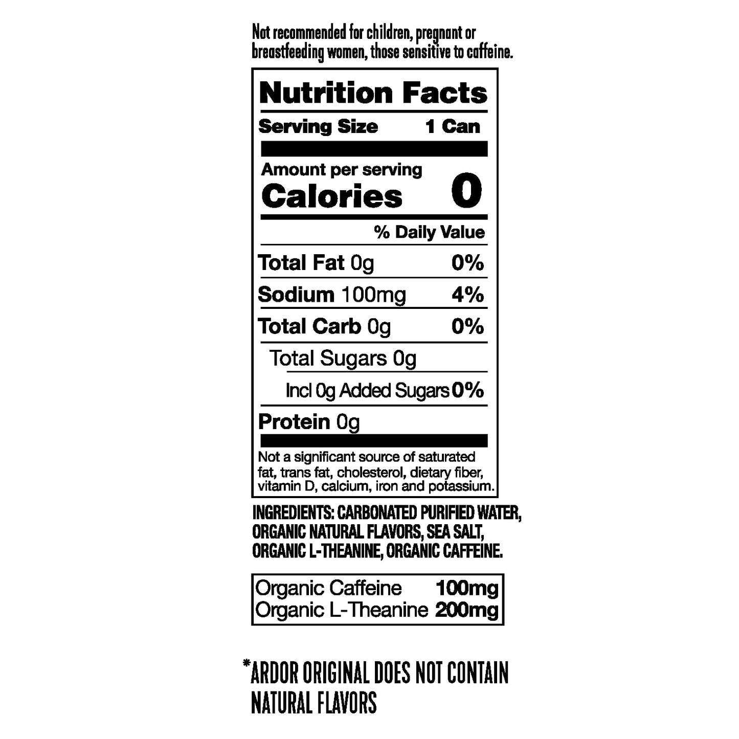 ARDOR Sparkling Water Blueberry Pom, 100mg Organic Caffeine, 200mg L-Theanine, 12 Fl Oz (Pack of 12), Vegan, Gluten Free