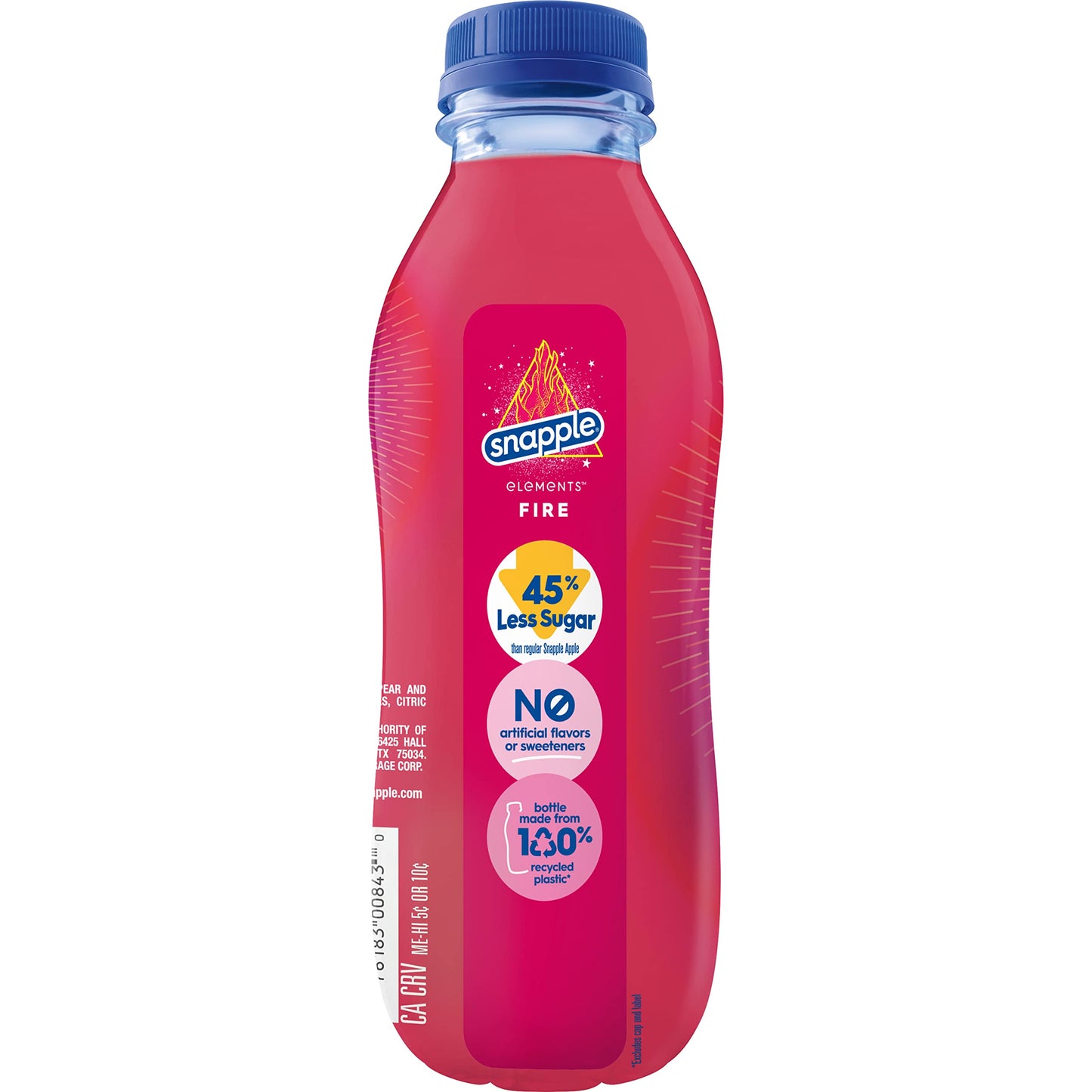 Snapple Elements Fire Dragonfruit Juice Drink, 15.9 Fl Oz Recycled Plastic Bottle, Pack Of 12, All Natural, No Artificial Flavors Or Sweeteners, Contains 10% Real Juice