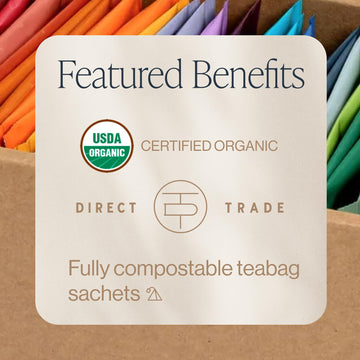 Rishi Tea Sachet Sampler Gift Box - 24 Assorted Organic Caffeinated & Non-Caffeinated Tea Bags