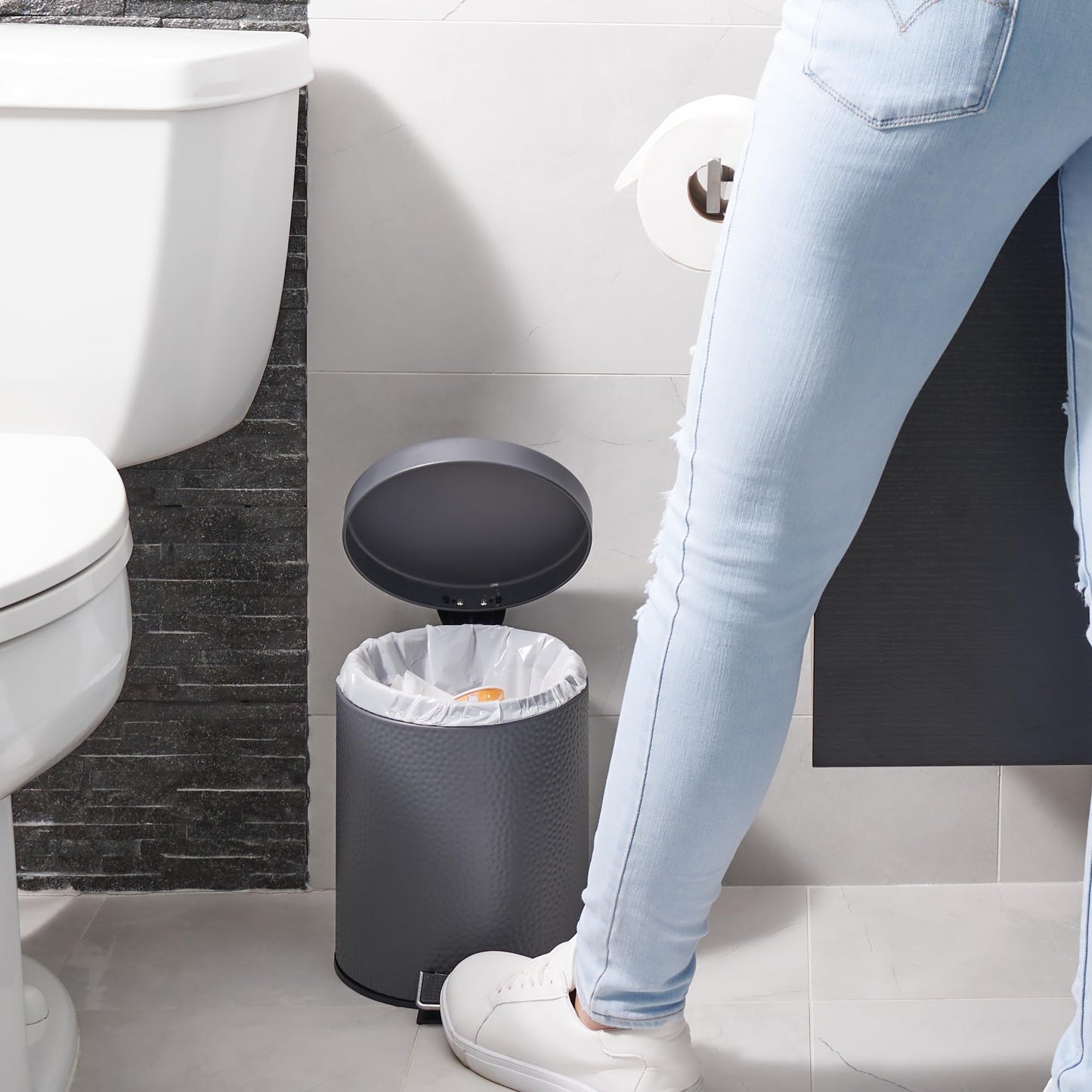 Plasticplace Simplehuman (X) Code C Compatible White Drawstring Garbage Liners 2.6-3.2 Gallon / 10-12 Liter, 100 Count