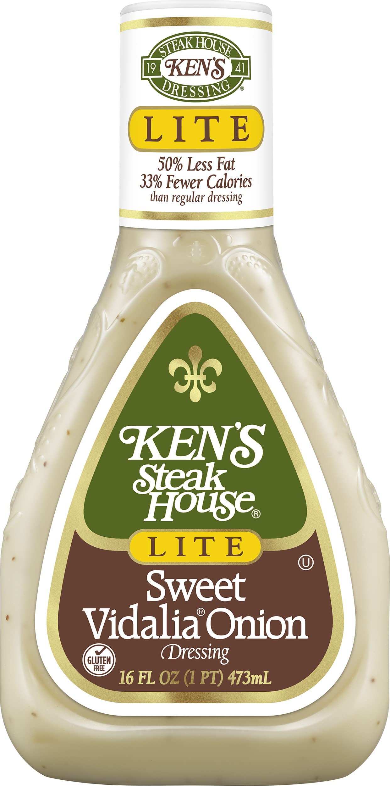 Ken's Steak House Lite Sweet Vidalia Onion Dressing,16 Fl OZ Bottle (Pack of 2)