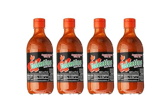 Valentina Black Label (Extra Hot) Hot Sauce 12.5 Oz. (Pack Of 4) Bundle With Primetime Direct Silicone Basting Brush In A Ptd Ba