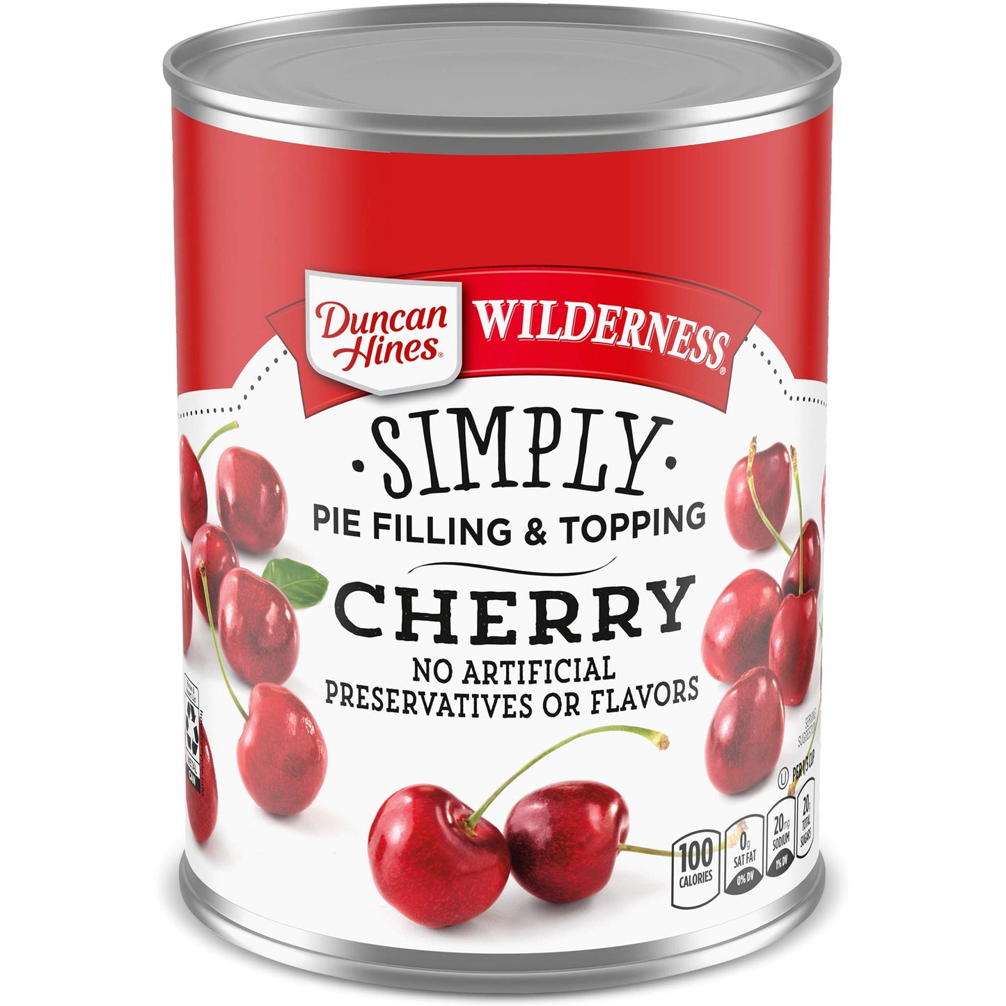 Duncan Hines Wilderness Cherry Pie Filling and Topping, Thanksgiving Baking, 21 oz. (Pack of 8)
