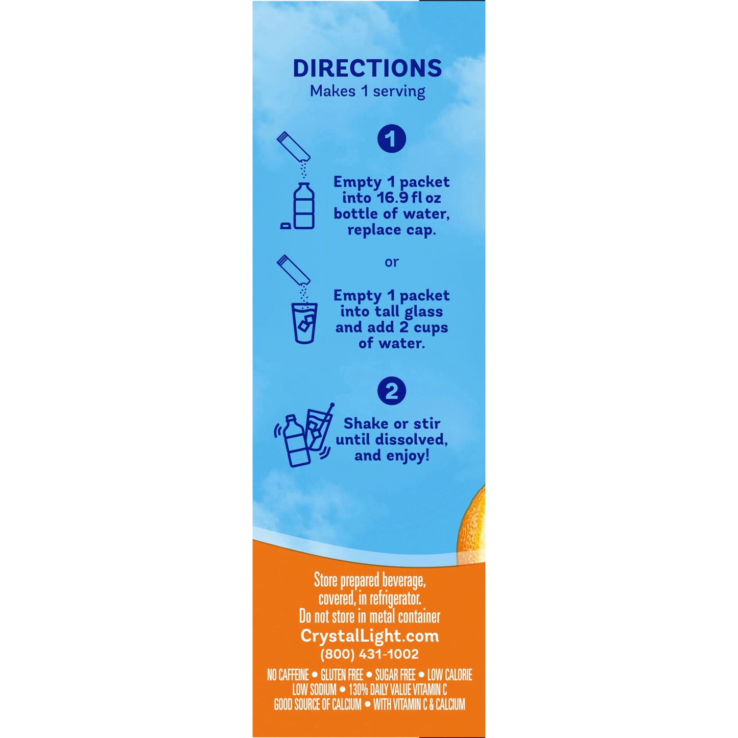 Crystal Light On The Go Sunrise Classic Orange Drink Mix, 10 Ct, 2 Pk