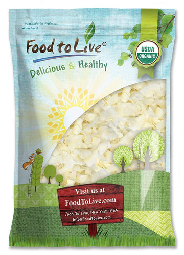 Food to Live Organic Coconut Chips, 3 Pounds - Non-GMO, Kosher, Raw, Desiccated, Unsweetened, Unsulfured, Dried Flakes, Vegan, K