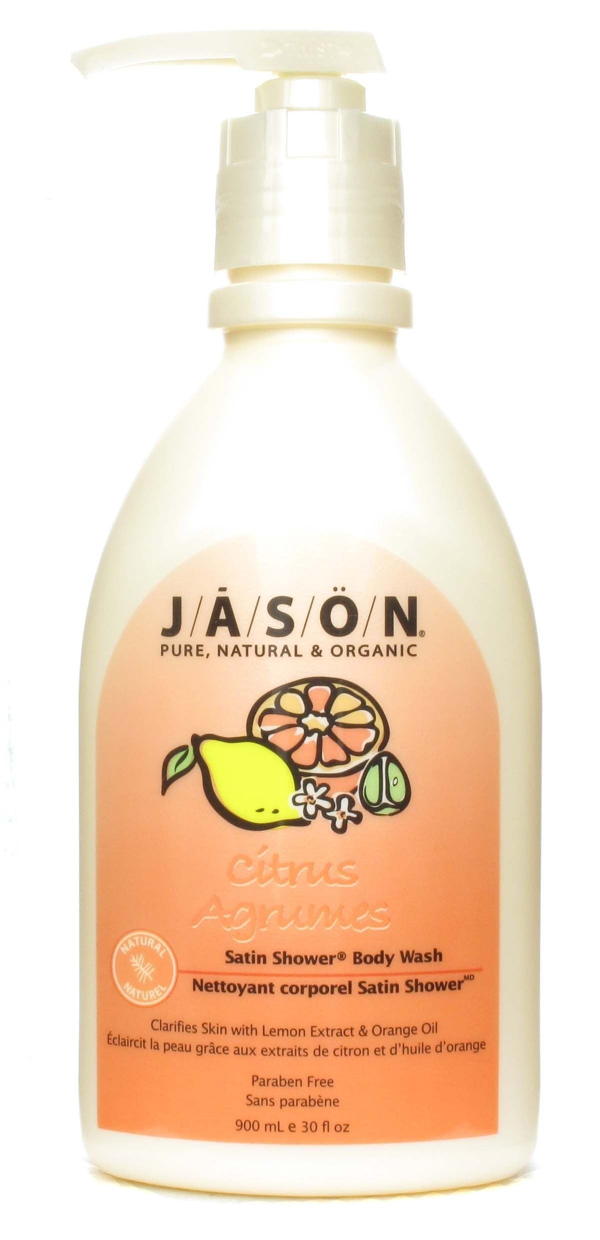 Jason Natural Products Citrus Satin Shower Body Wash, 30 Ounce - 3 per case.
