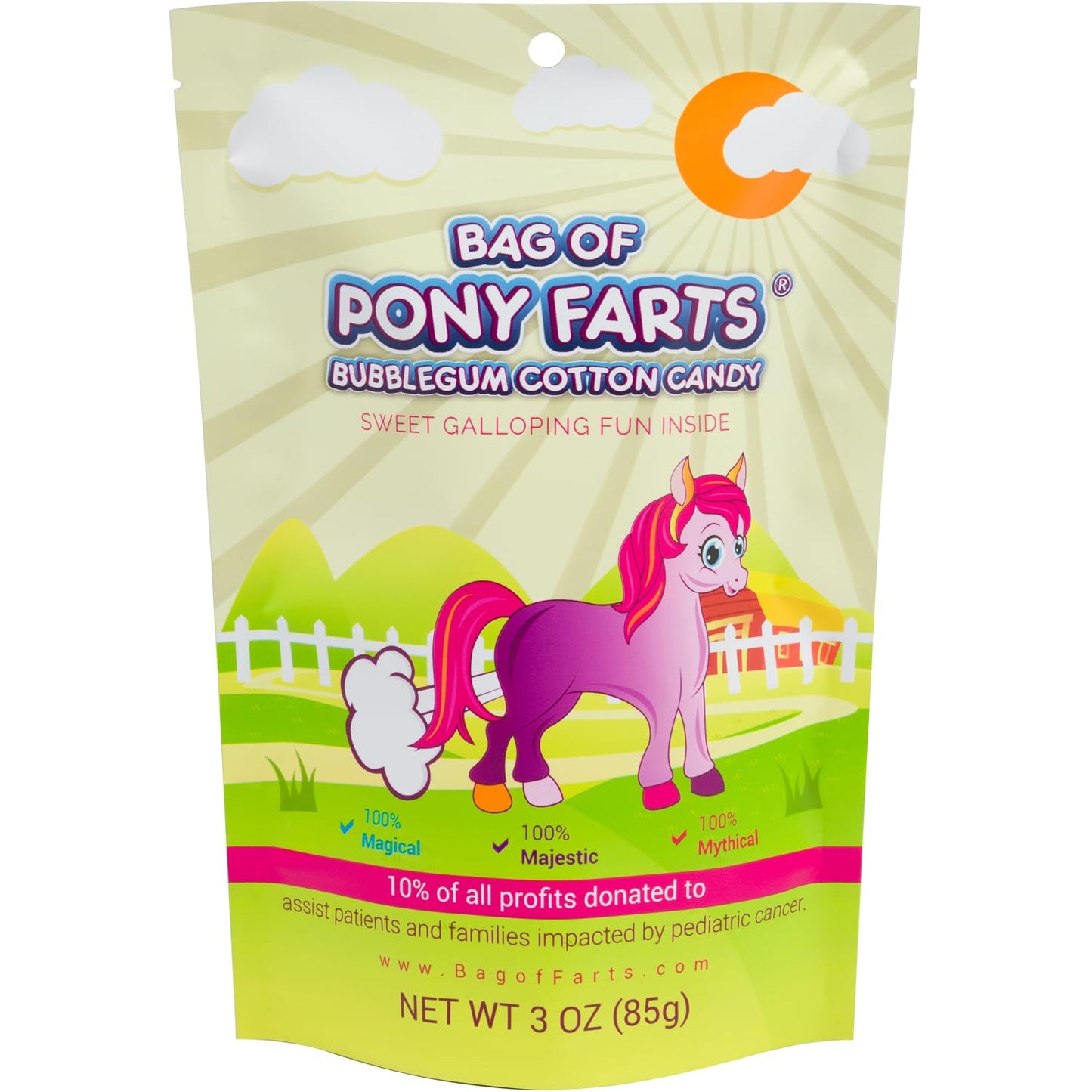Bag Of Pony Farts Cotton Candy, Bubblegum flavor, Funny for All Ages Unique Birthday for Friends, Mom, Dad, Girl, Boy Funny East