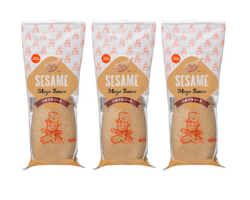 Sesame Mayo Sauce- 3pack, Enjoy it with sushi rolls, udon salad, steamed chicken, sandwiches, and more. A rich mayo with roasted