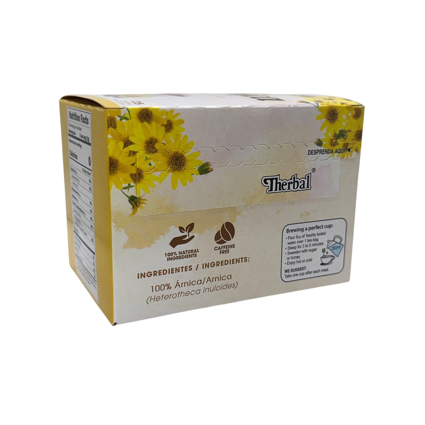 Therbal Arnica Infusion Herbs Tea, 0.03 Ounce (Pack of 25) - Natural Herbal Tea for Soothing Relief and Wellness
