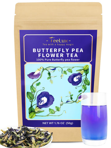 Teelux Butterfly Pea Flower Tea, Non-Gmo, Pure Natural Butterfly Pea Tea, Premium Dried Butterfly Pea Flower For Blue & Purple D