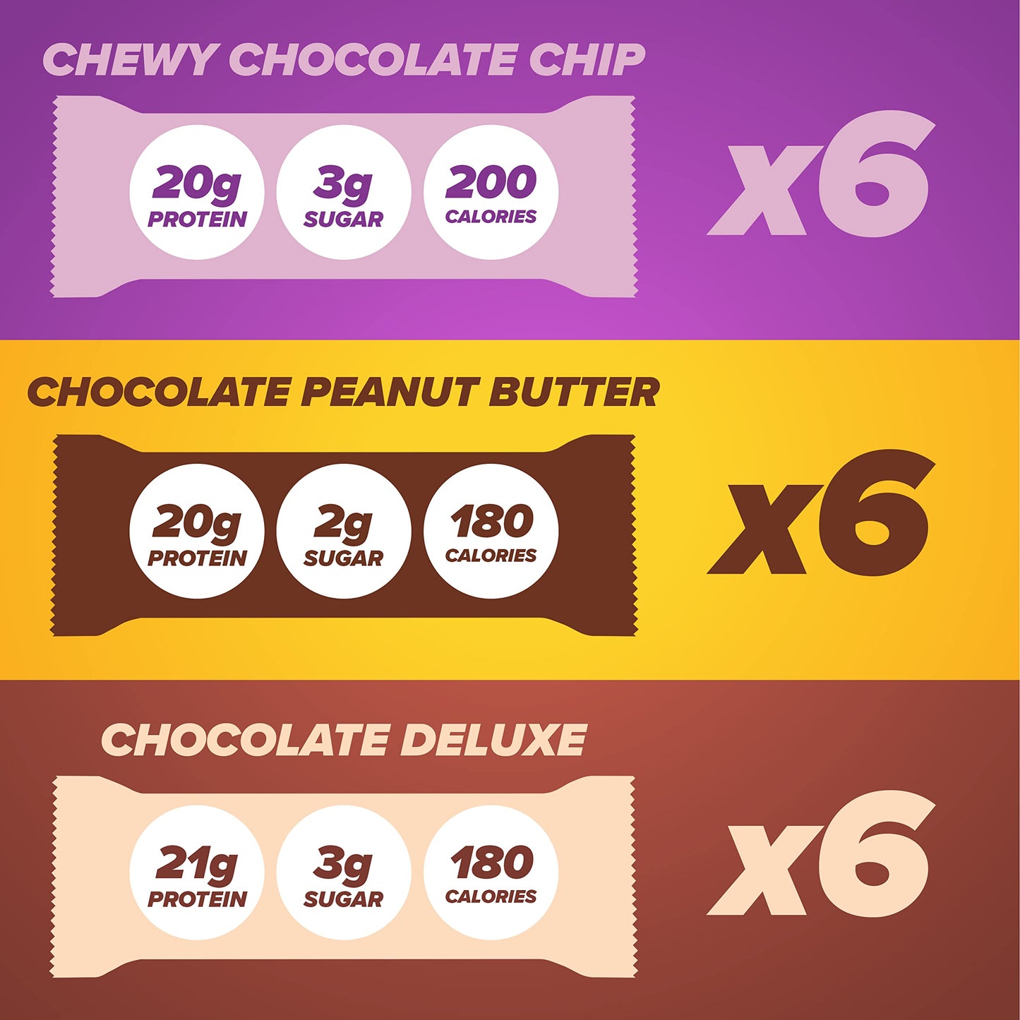Pure Protein Bars Chocolate Variety Pack (18 Ct)