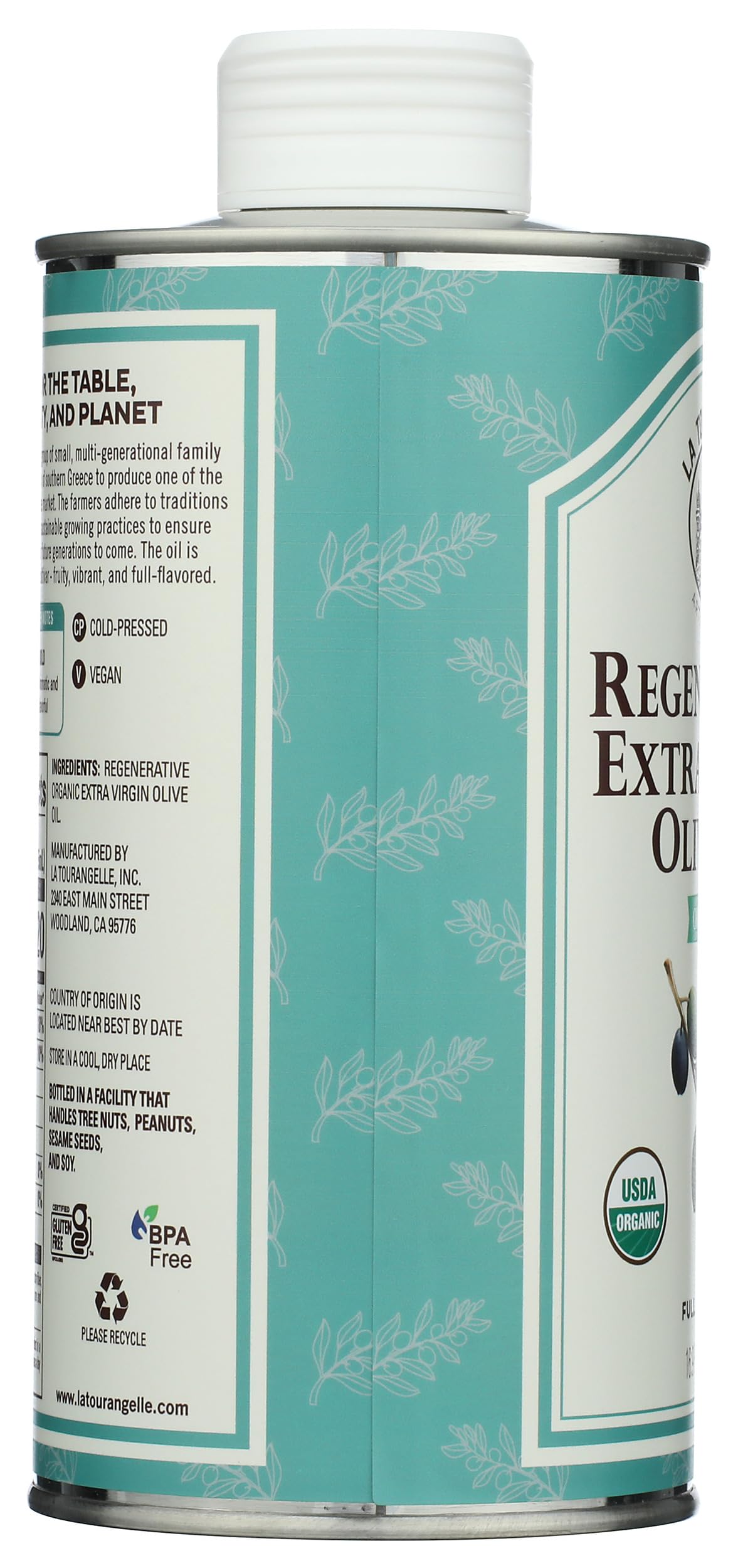 La Tourangelle Regenerative Organic Extra Virgin Olive Oil, Cold-Pressed High Antioxidant Olives, Sustainable, 16.9 Fl Oz