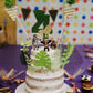 LaVenty Glittery Tropical Leaves Cake Topper Set of 7, Metal, Gold, Wedding Decoration, Model 8541814869