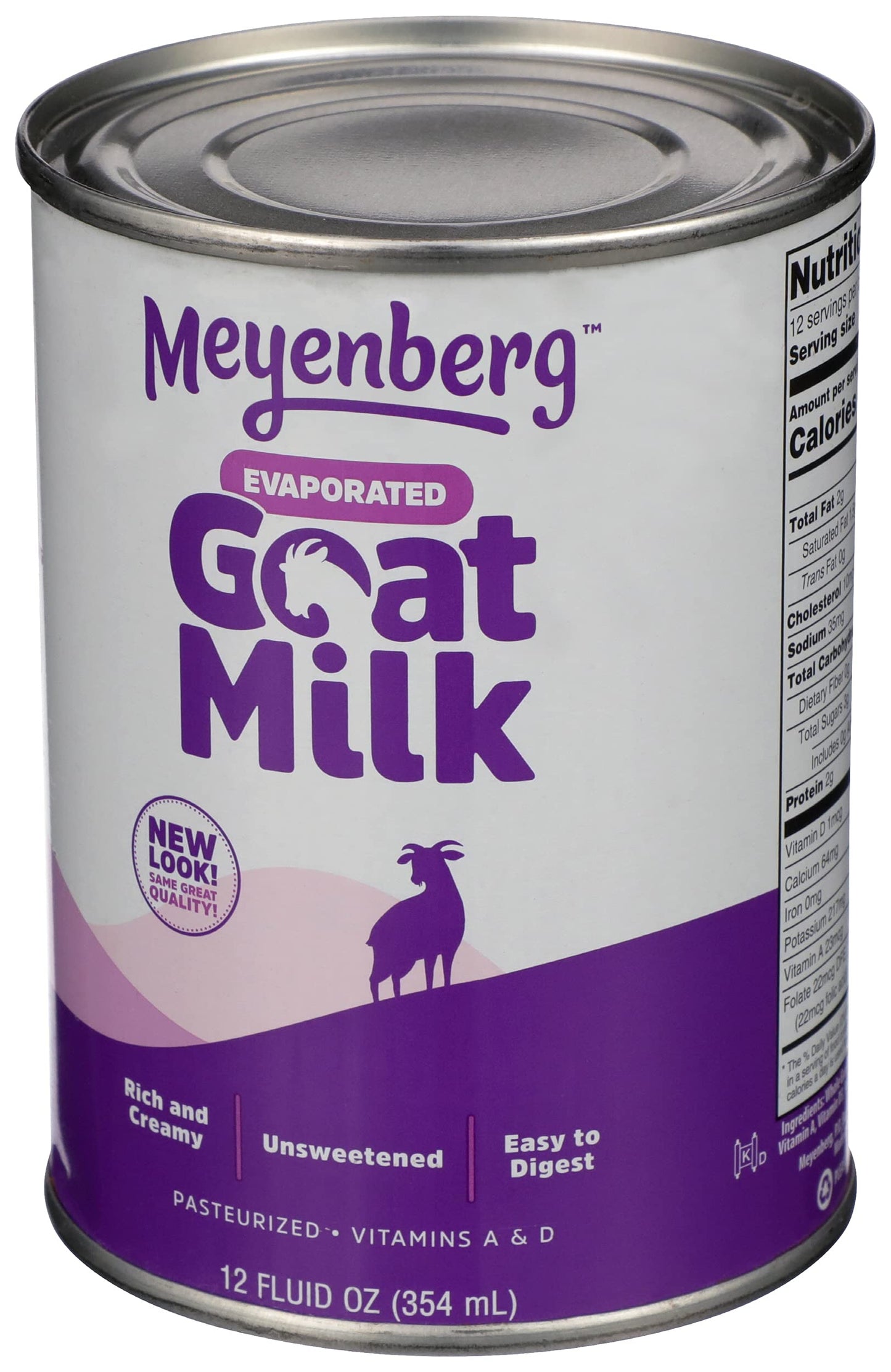 Meyenberg Evaporated Goat Milk, 12 fl oz, Pack of 2, Model 48585