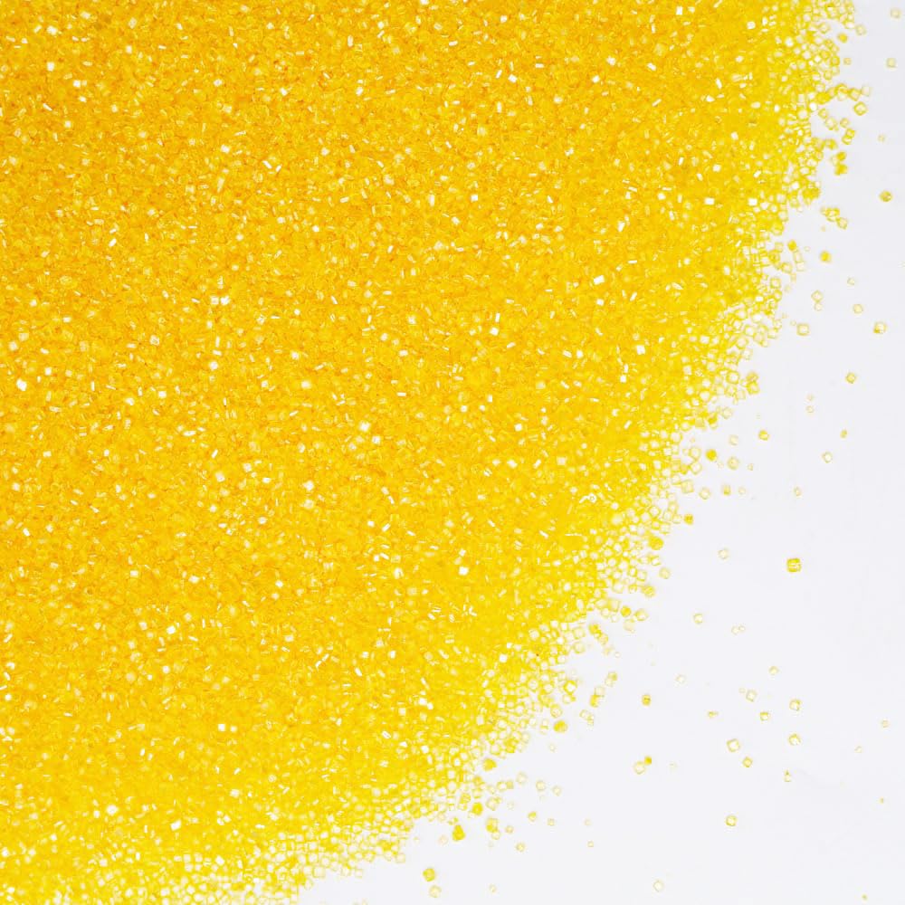 Kasvan Yellow Sanding Sugar Sprinkles - Edible Sugar Crystals, Baking Cake Decorations, Ice Cream Toppings Cupcake Decorating, W