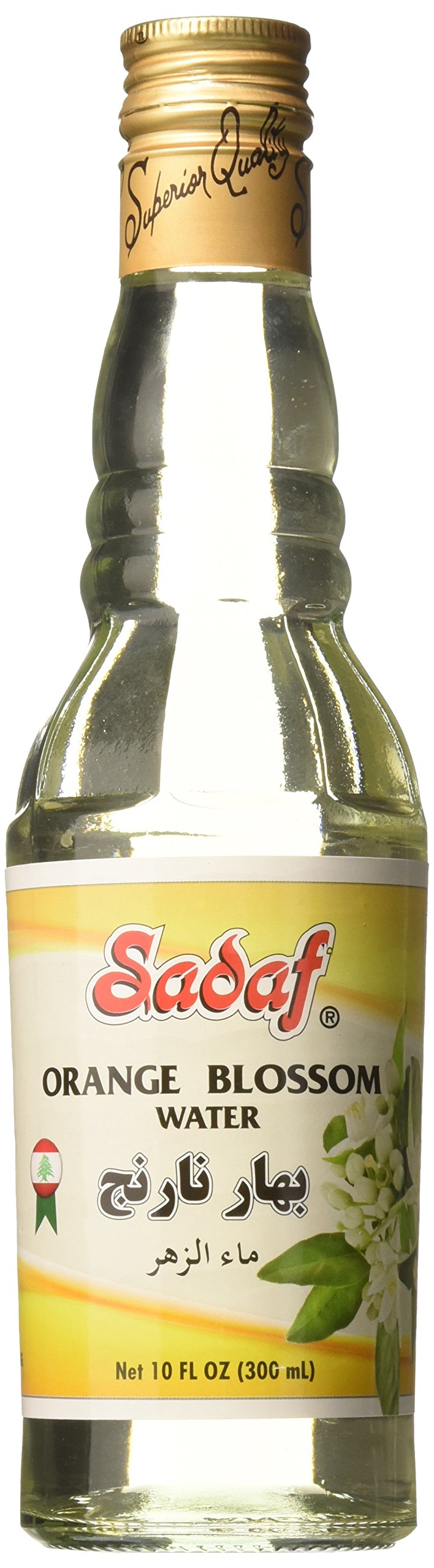 Sadaf Orange Blossom Water For Cooking - Food Grade Orange Blossom Water For Baking, Food Flavoring Or Drinking - Ideal For Persian Desserts, Cakes Or Syrups - Product Of Lebanon (10 Fl Oz)