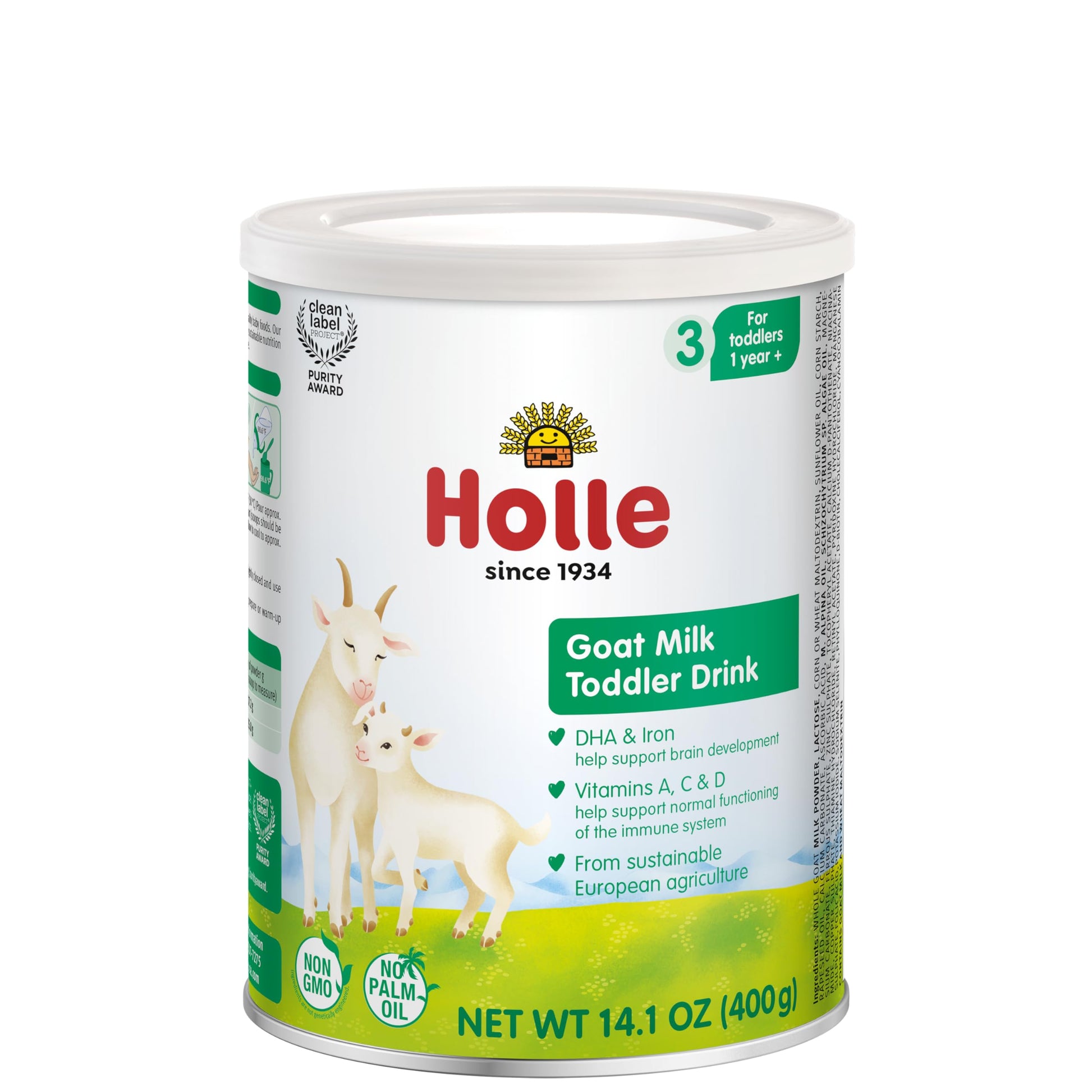 Holle Organic Goat Milk Toddler Drink – Non-Gmo, Clean Label, A2 Protein Formula For Kids 12–36 Months – European Sourced, 14 Oz