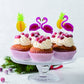 60 Pieces Tropical Cupcake Toppers,3D Flamingo And Pineapple Cupcake Toppers,Hawaiian Themed Cake Toppers Picks For Birthday Par