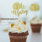 Bestus Pumpkin Cupcake Toppers Set, 25pcs Glitter Cardboard, Gold, for Birthday, Baby Shower, Thanksgiving, Halloween Decorations