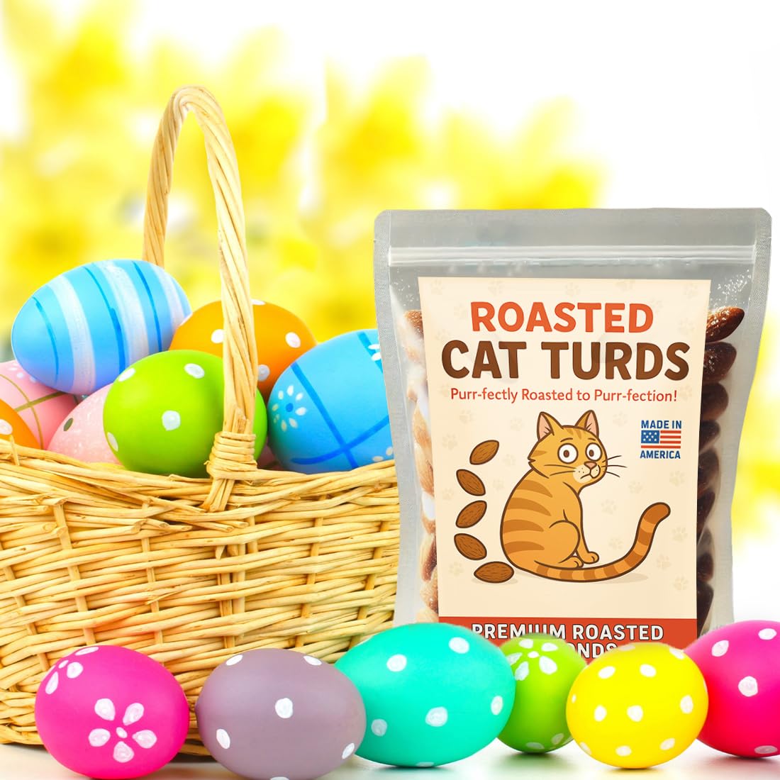 Cat Turds Roasted Almonds: A Whimsical Delight For Cat Lovers, Ideal For Easter Baskets And Cat Mom Gifts, Cat Lady Products, Fu