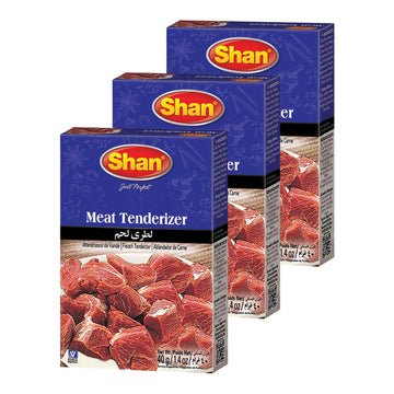 Shan - Natural Meat Tenderizer Powder - Papaya Based Seasoning Mix, 1.4 oz (40g) (Pack of 3)
