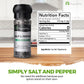 PepperMate Salt and Black Pepper Grinder - 2-in-1 Coarse Blend in Glass Container - 1 Count