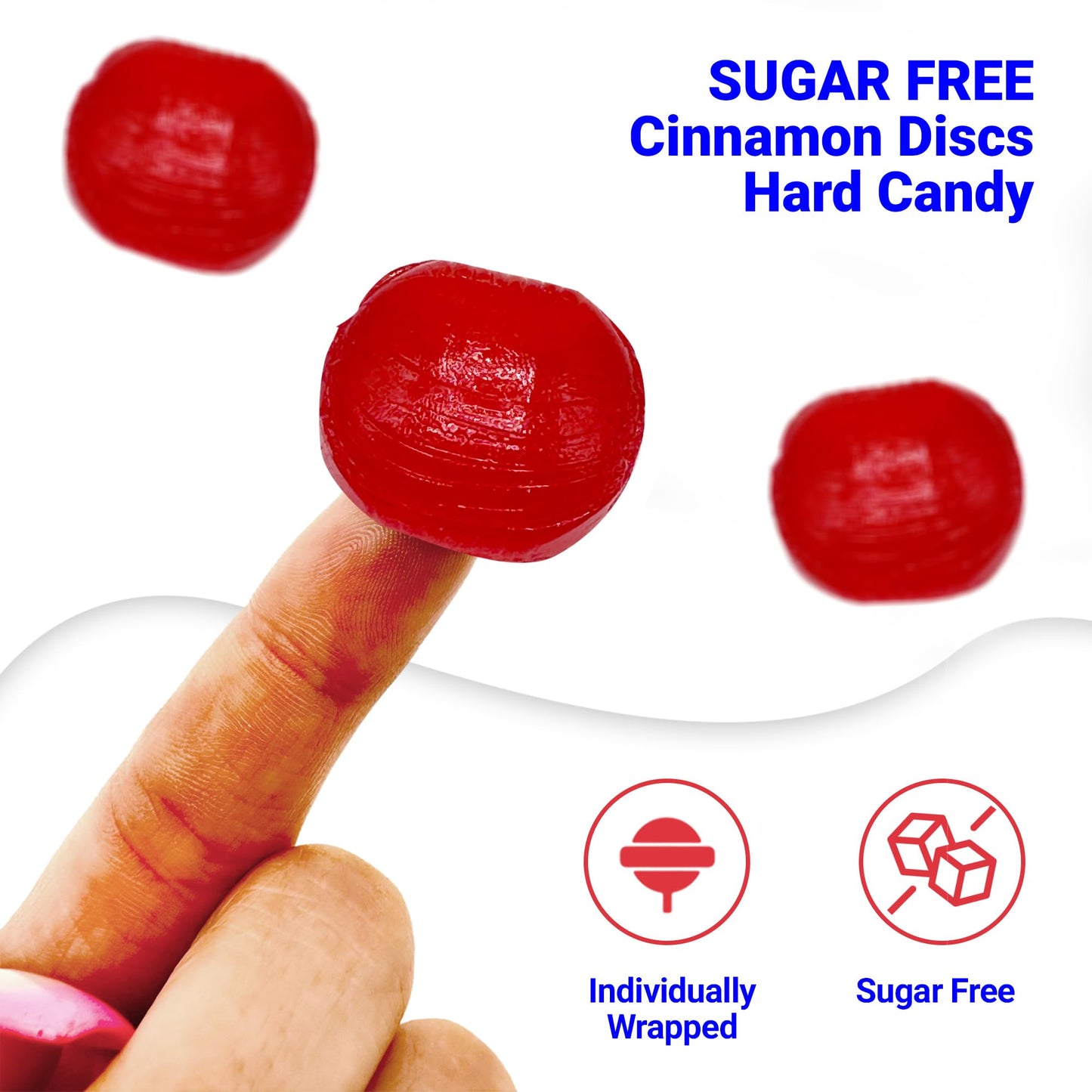 Fusion Sweets Sugar Free Cinnamon Hard Candy - 1lb Bulk Bag, Individually Wrapped, Keto Friendly, Red