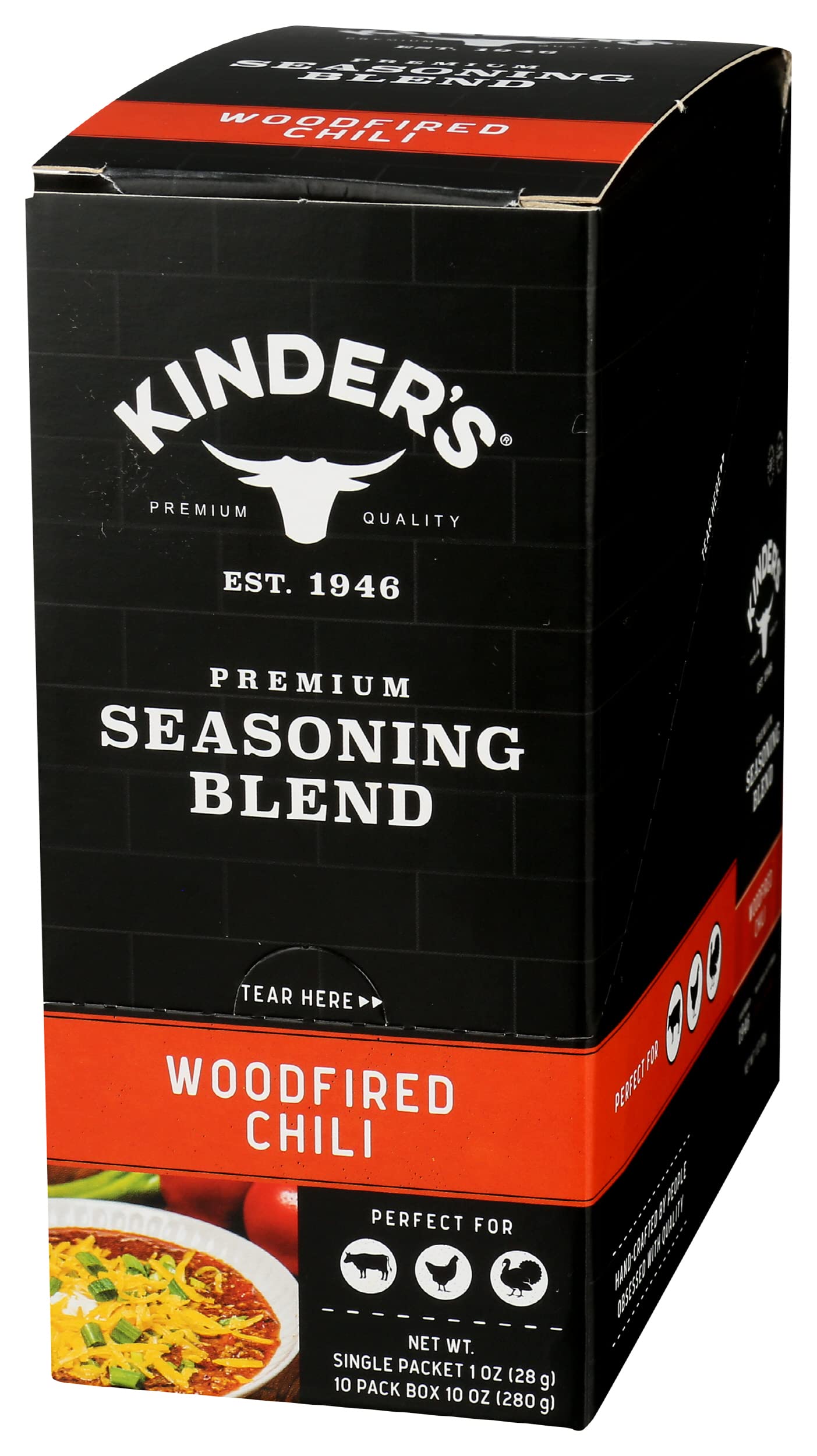 Kinder'S Woodfired Chili Seasoning Blend, Gluten Free, 1 Ounces (Pack Of 10)
