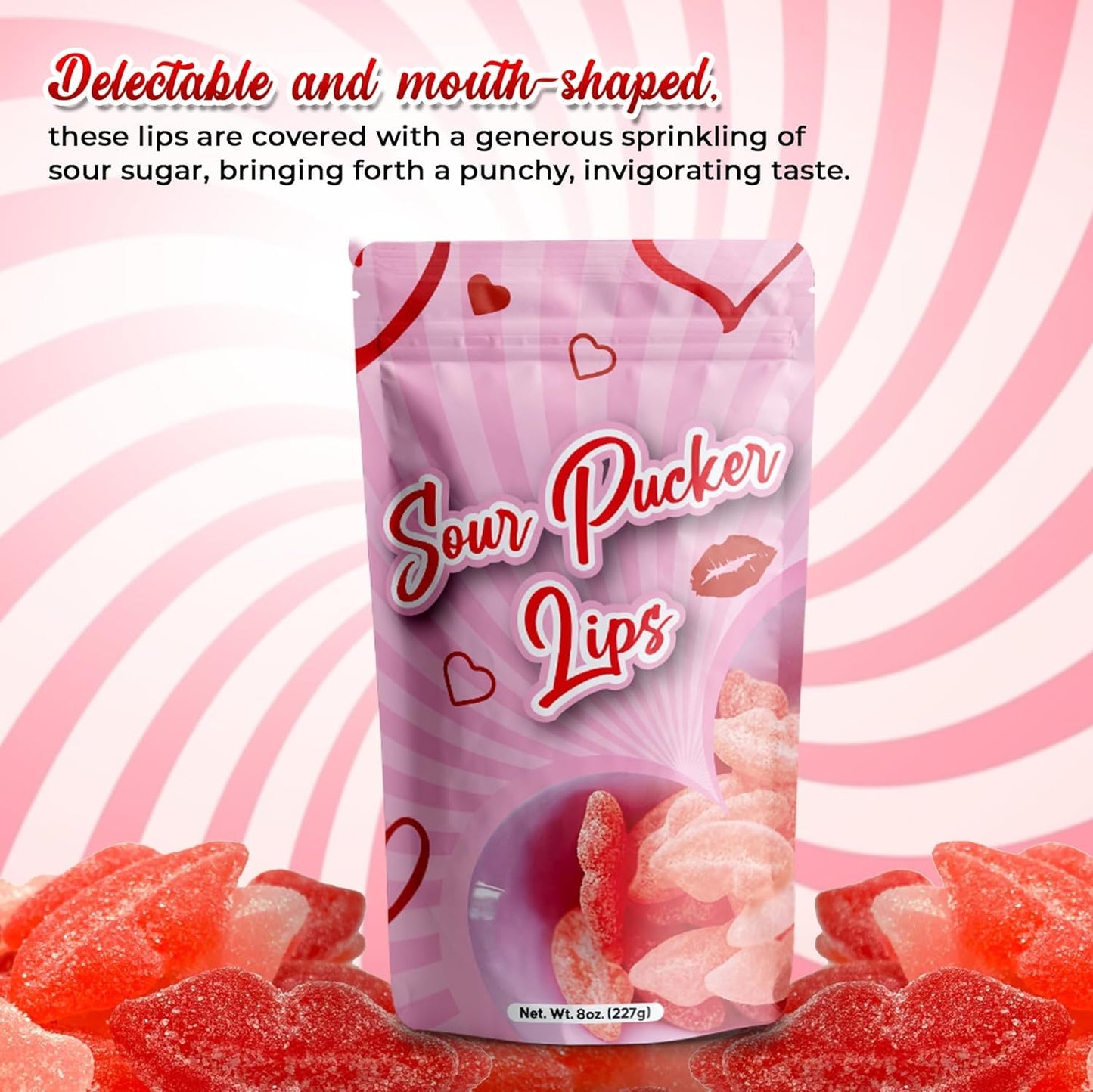 Ny Spice Shop Sour Pucker Candy - Lickey Lips Strawberry Candy - Sour Candy Variety Pack - Bulk Candy - Congratulations Candy -