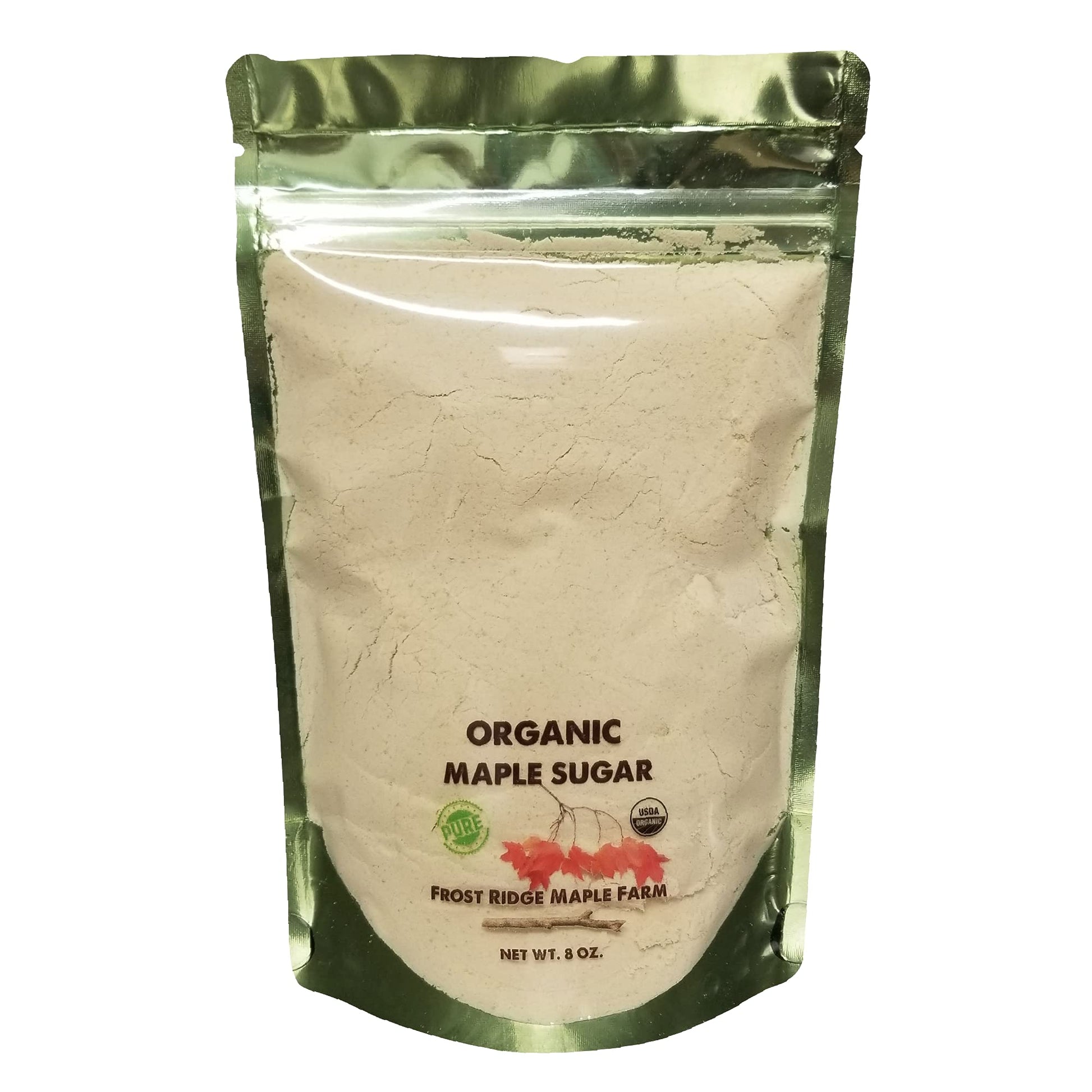 Frost Ridge Maple Farm Organic Maple Sugar, Powdered Granulated, Grade A, 8 oz.