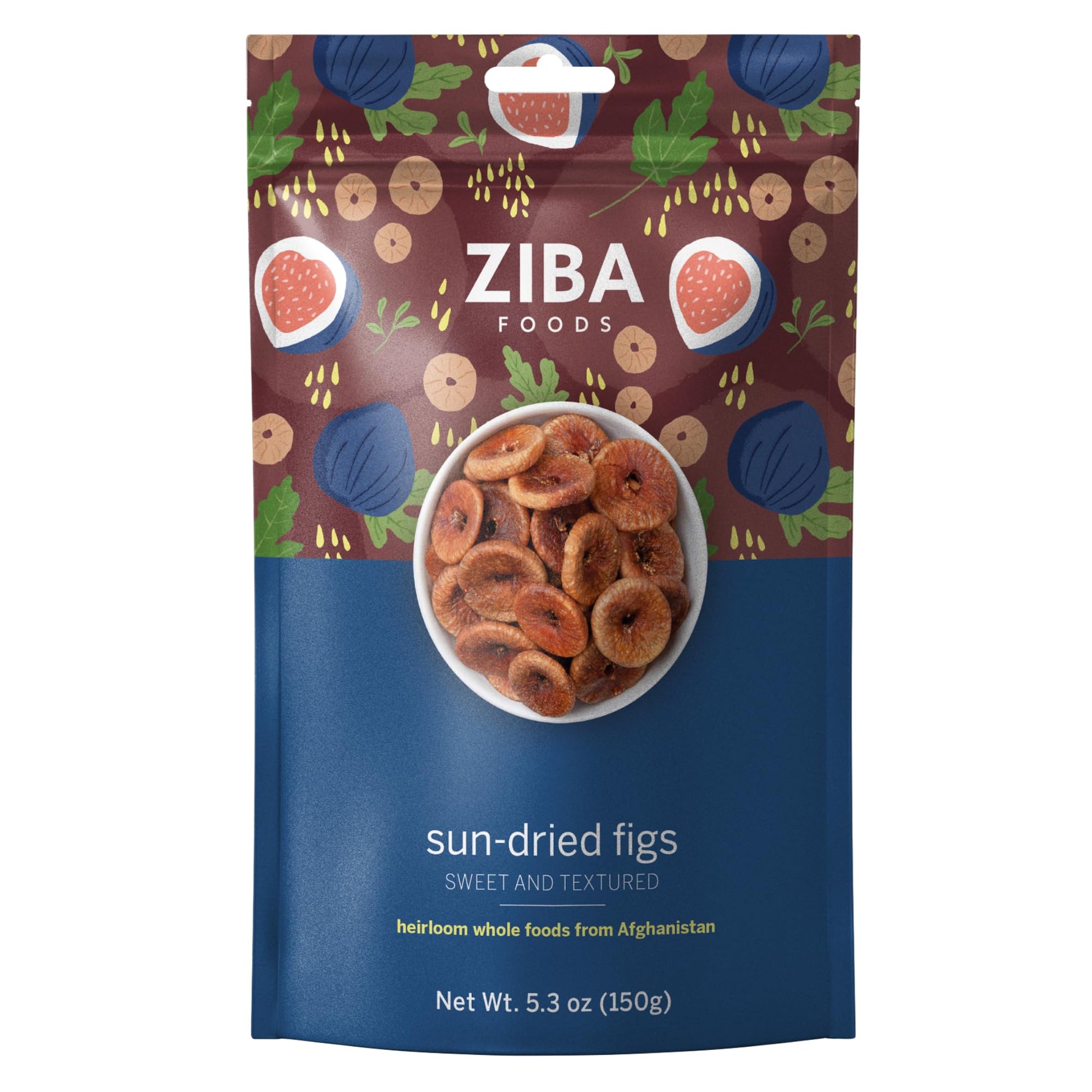 Ziba Foods Sun Dried Figs | No Sugar Added, Non-GMO, Gluten Free | 5.3 oz Dried Fig Snack