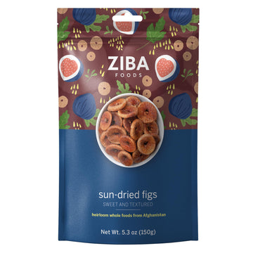 Ziba Foods Sun Dried Figs | No Sugar Added, Non-GMO, Gluten Free | 5.3 oz Dried Fig Snack
