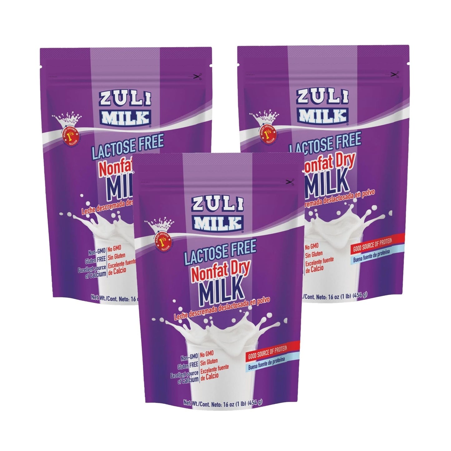 Nonfat Dry Milk Powder for Baking & Coffee 16oz - Fat Free & Lactose Free Milk for Adults, Non-GMO, rBST Hormone-Free, Good Sour