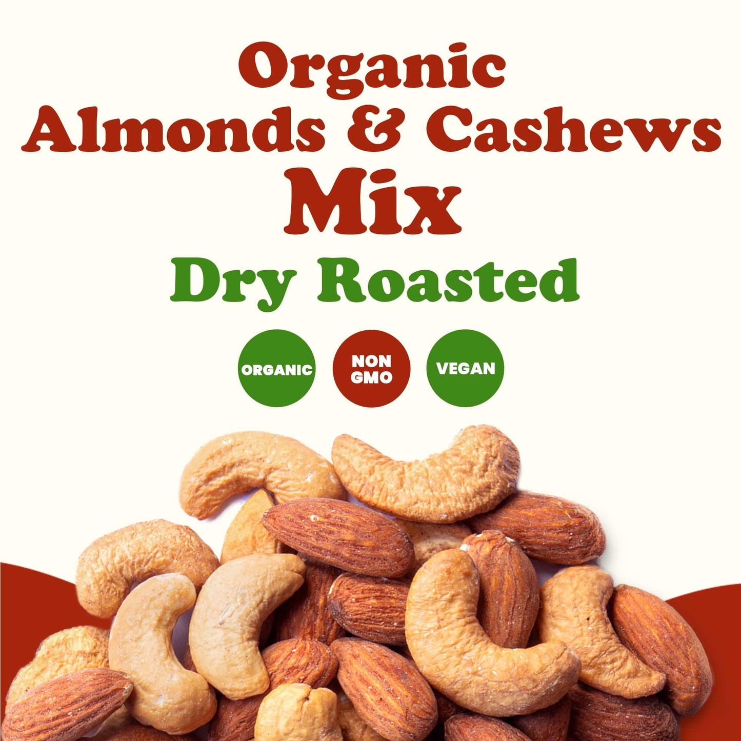 Food to Live Organic Dry Roasted Almonds and Cashews Mix, 16 Pounds - Unsalted Oven Roasted Nuts, Non-GMO, Protein Rich Trail Mi